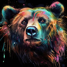 Grizzly Splash Of Paint II by Athena Mckinzie