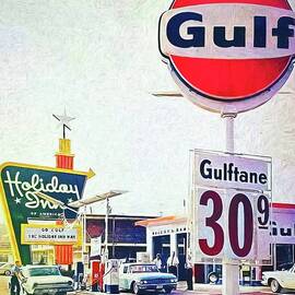 Gulf Oil Gas 30 Cents a Gallon Painting