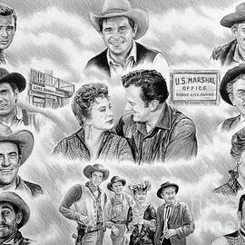 Gunsmoke Cast collage by Andrew Read