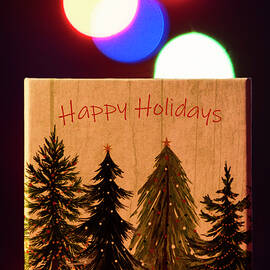 Happy Holidays Christmas Trees by Denise Harty