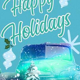 Happy Holidays Truck by Maria Trombas