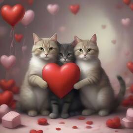 Happy Valentine's Day x 3 by Donna R Chacon
