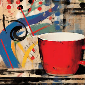 Harmonious Rhythms- A Vibrant Blend of Coffee and Abstract Expression by OlfactoArt Studio