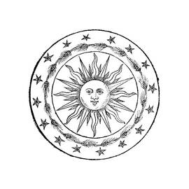 Harvest Sun Circle Drawing by Orca Art Gallery