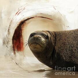 Hawaiian Monk Seal Portrait by Eva Lechner