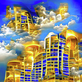 Heaven City 04 Golden Buildings in the Clouds by Matthias Hauser