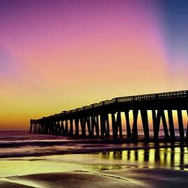 Heavenly Light at Jacksonville Pier by Frozen in Time Fine Art Photography