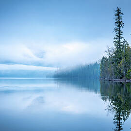 Heavy Fog Lake McDonald by Matthew Alberts