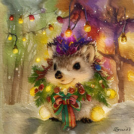 Hedgehog Winter Solstice 2 by Elaine Sonne