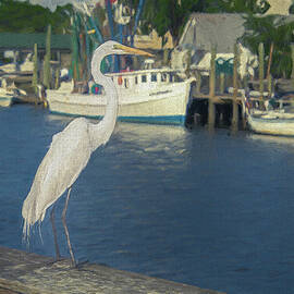 Henry - Shem Creek Welcoming Great White Egret Painted