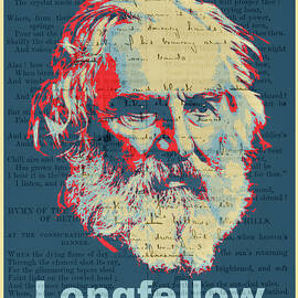 Henry Wadsworth Longfellow Pop Art by Dan Sproul