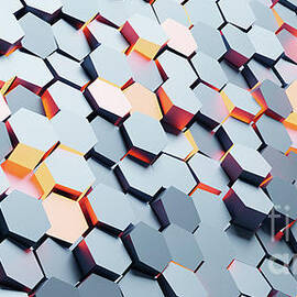 Hexagon pattern background. Modern technology and network concept by Michal Bednarek