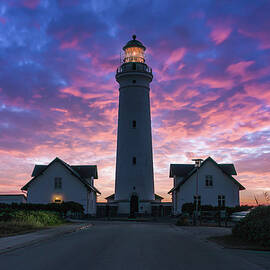 Hirtshals Lighthouse at sunset by Mike Weiwers