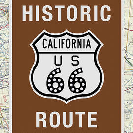 Historic Route 66 Marker California by Enzwell Designs