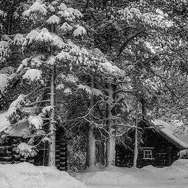 Historical Log Cabins Covered of Snow, Banff National Park, Alberta, Canada.  by Yves Gagnon