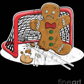 Hockey Goalie Funny Christmas Gingerbread Man Goalie by Noirty Designs
