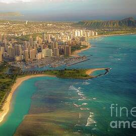 Honolulu Cityscape Aerial by D Davila