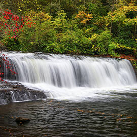 Hooker Falls in Autumn - Dupont State Forest NC by Dave Allen