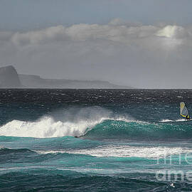 Ho'okipa Windsurfer In Aqua Waves by Michele Hancock Photography