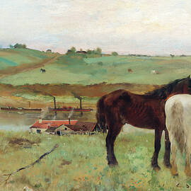 Horse In A Meadow By Edgar Degas by World Art Collective