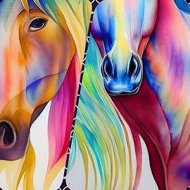 Horses Collage by Elaine Sonne