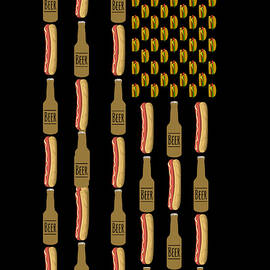 Hot Dogs Beer Flag 4th of July by Flippin Sweet Gear