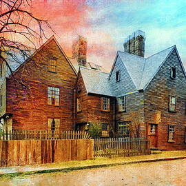 House of the Seven Gables in Salem, Massachusetts, in the 1910s - colorful digital painting by Nicko Prints