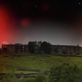 House over a starlight sky by Watto Photos