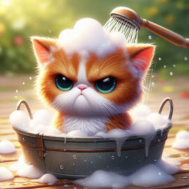 I Don't Wanna Bath - Grumpy Cat by Ronald Mills