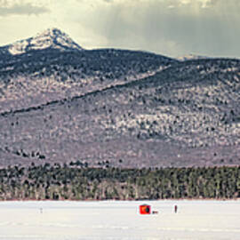 Ice Fishing on Chocorua Panorama by Scott Loring Davis