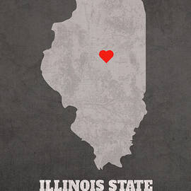 Illinois State University Normal Illinois Founded Date Heart Map by Design Turnpike