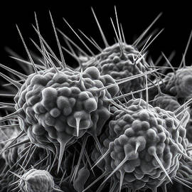 Imaginary electron microscope image of bacteriophage virus  on   by Steve Estvanik