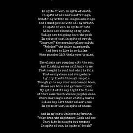 In Spite Of War - Angela Morgan Poem - Literature - Typewriter Print 2 - Black