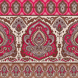 Indian floral paisley seamless ornament pattern by Julien