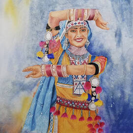 Indian folk dancer by Shylaja Nanjundiah