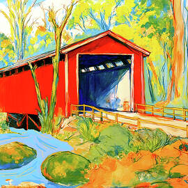 Indiana, Cataract Falls Covered Bridge by Long Shot
