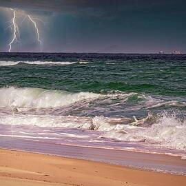  Island Beach State Park stormy sky by Geraldine Scull