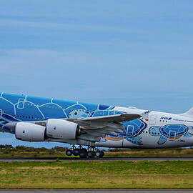 JA381A ANA Airbus A380 Departing Daniel K Inouye International Airport Honolulu Art by Reid Callaway