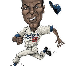 Jackie Robinson in color by Mike Scott