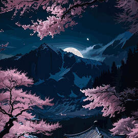 Japanese garden at night by LMzKone Narciso Marlene