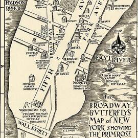 John Held Jr - The Broadway Butterfly's Map of New York showing the Primrose Path - c.1930