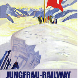 Jungfrau Railway, Bernese Oberland, Switzerland, vintage travel poster by Long Shot