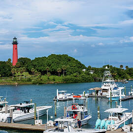 Jupiter Inlet Lighthouse and  Marina by Laura Fasulo