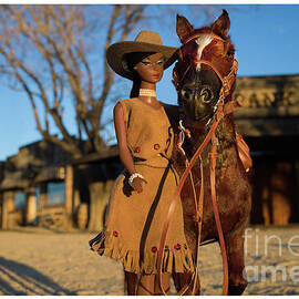 Just A Girl and Her Horse Black by David Parise