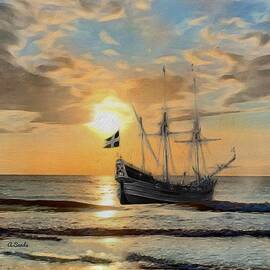 Kalmar Nyckel Tall Ship  by Anne Sands