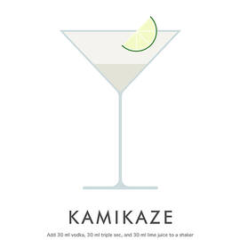 Kamikaze Cocktail Minimalist Art by Dennson Creative