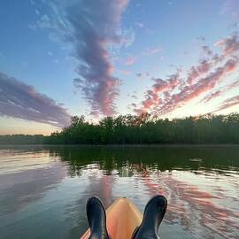 Kayak sunset by Jane Linders