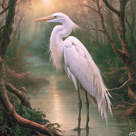 Ketchatori Swamp Great Heron by J Paul DiMaggio