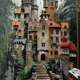 Kranhauser Towers Germany - Stone Castle in a Forest Setting A Majestic Medieval Architecture by Clark Leffler