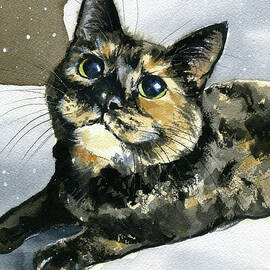 Lady Moss Tortoiseshell Cat Painting